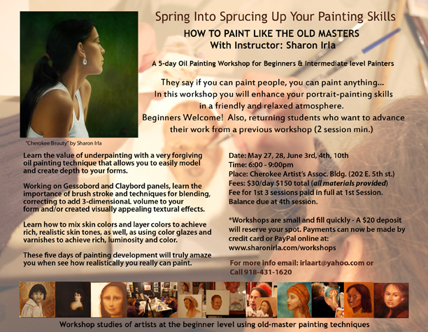 Old Master Painting Workshop with Sharon Irla Flyer
